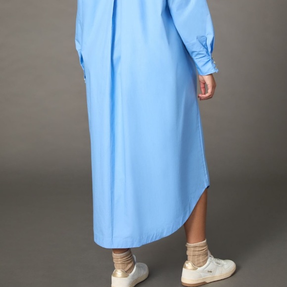 Anthropologie Maeve Long-Sleeve Shirt Dress in Blue - Picture 5 of 7